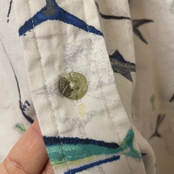 Columbia Fish and Fishing Rods Graphic Button Down Shirt Men's Size M - Picture 6 of 7